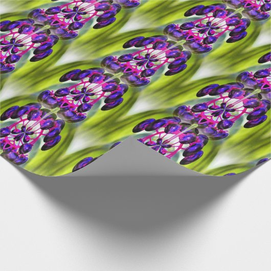 Paarse beien Abstracte Natuur kunstpatroon Cadeaupapier (Hoek)