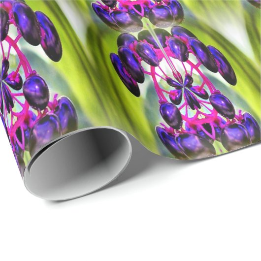 Paarse beien Abstracte Natuur kunstpatroon Cadeaupapier (Rol Hoek)