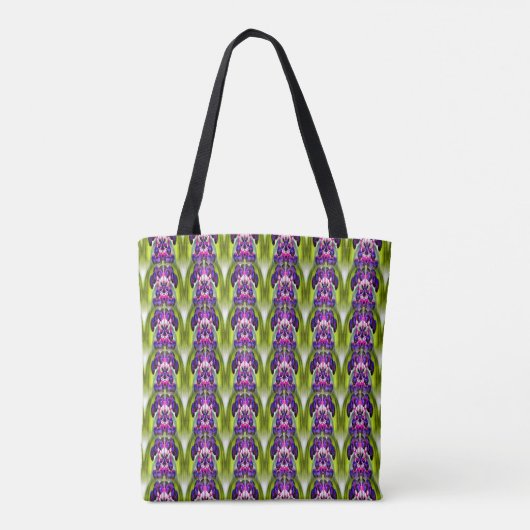Paarse beien Abstracte Natuur kunstpatroon Tote Bag (Achterkant)