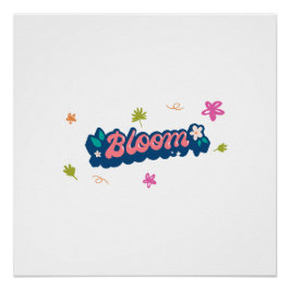 Paarse Beige Bloom Schattigee Typografie Glanzend Perfect Poster