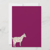 Paarse beige eenvoudige lijn dier wilde geit kaart (Achterkant)