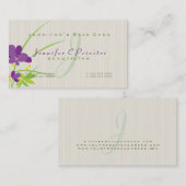 Paarse beige en groene ventilatorillustratie visitekaartje (Voorkant / Achterkant)