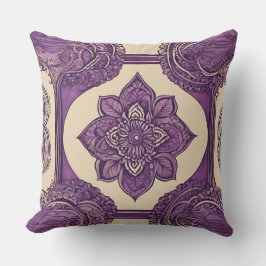 Paarse Beige Sand Lace AI kunst Kussen