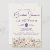 Paarse Beige Wildflower Vrijgezellenfeest Kaart (Voorkant)