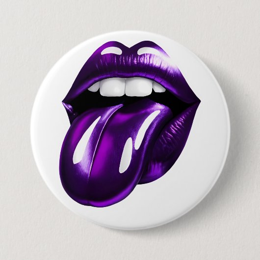 Paarse bek ronde button 7,6 cm (Voorkant)