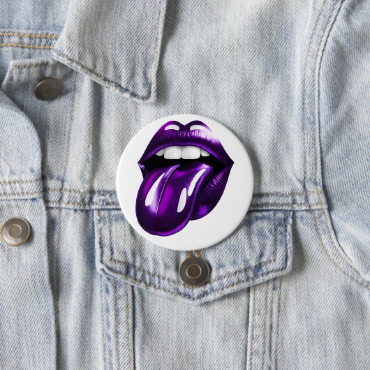 Paarse bek ronde button 7,6 cm (In situ)