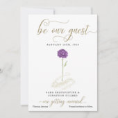 Paarse Belle & het Beest Bewaar de Datum Kaart (Voorkant)