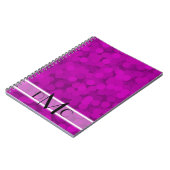 Paarse belletjes 3 Initiaal Monogram Notitieboek (Linkerzijde)