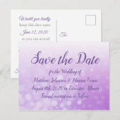 Paarse belletjes Aangepast Opslaan Briefkaart Datu (Voorkant / Achterkant)