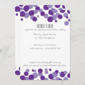 Paarse belletjes Confetti bruiloft uitnodigingen (Voorkant / Achterkant)