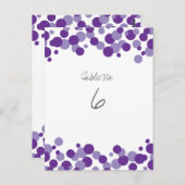 Paarse belletjes Confetti Tabelnummerkaarten Briefkaart (Voorkant / Achterkant)