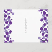 Paarse belletjes Confetti Tabelnummerkaarten Briefkaart (Achterkant)