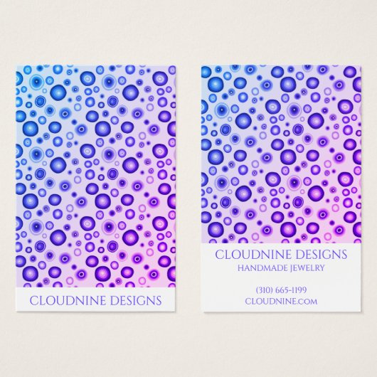 Paarse belletjes die Ketting juwelen vertonen Visitekaartje (Voorkant /achterkant)