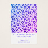 Paarse belletjes die Ketting juwelen vertonen Visitekaartje (Achterkant)