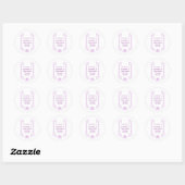Paarse Bells Scrollwork Wedding Design Ronde Sticker (Vel)