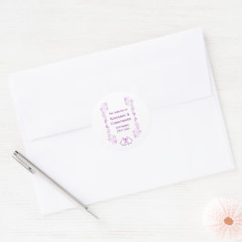 Paarse Bells Scrollwork Wedding Design Ronde Sticker