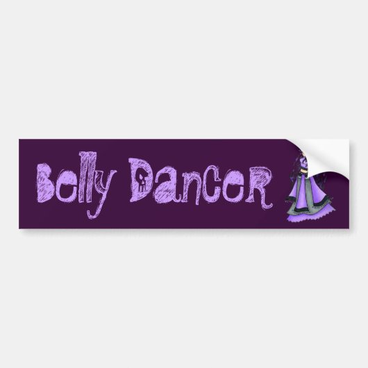 Paarse Belly Dance Bumpersticker (Voorkant)