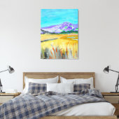 Paarse Berg & Goud Canvas Afdruk (Insitu (Slaapkamer))