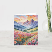 Paarse Berg Majesteit Waterverf Kaart (Voorkant)