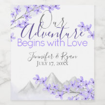 Paarse Berg Sering Bloemige Waterverf