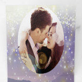 Paarse Berg Trouw Drievoudige Uitnodiging (Binnenzijde eerst)