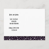 Paarse berg winter bruiloft Save the Date Aankondigingskaart (Achterkant)