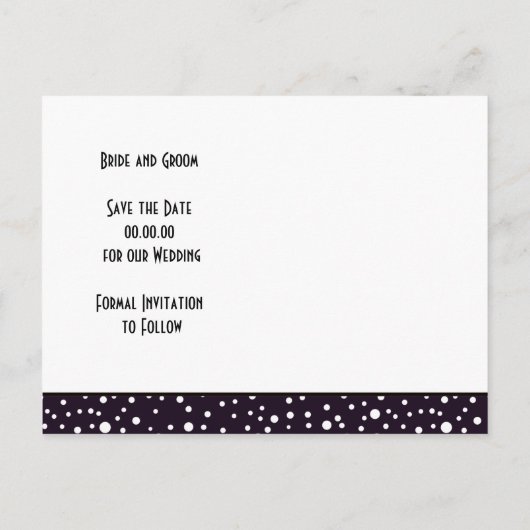 Paarse berg winter bruiloft Save the Date Aankondigingskaart (Achterkant)