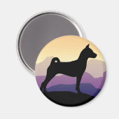 Paarse bergen Basenji Magneet (Voorkant / Achterkant)