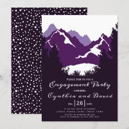 Paarse bergen bevatten bruiloft kaart