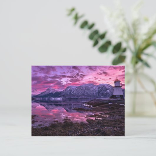 Paarse bergen briefkaart (Staand voorkant)