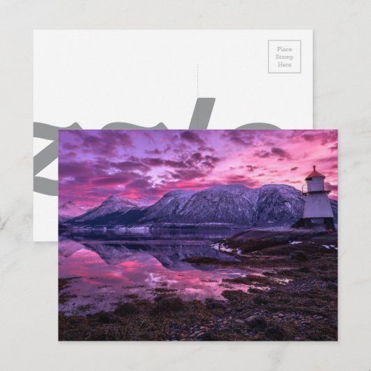 Paarse bergen briefkaart (Voorkant / Achterkant)