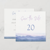 Paarse bergen die de datum bewaren kaart (Voorkant / Achterkant)