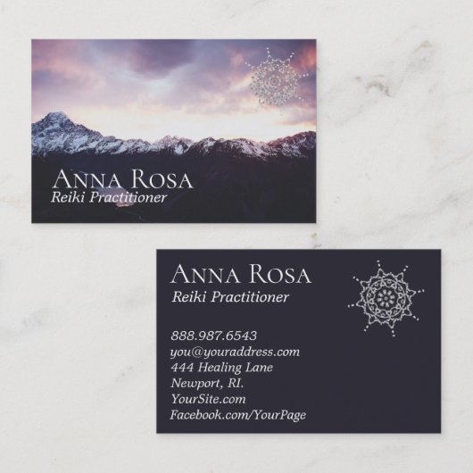 *~* Paarse bergen Lavender Pink Sky Mandala Visitekaartje (Voorkant / Achterkant)