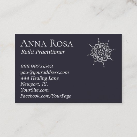 *~* Paarse bergen Lavender Pink Sky Mandala Visitekaartje (Achterkant)