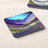 Paarse bergen Majesty Bier Onderzetter (Linkerzijde)