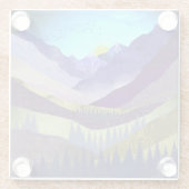 Paarse bergen Majesty Glazen Onderzetter (Achterkant)