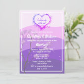 Paarse bergen Majesty Simple Wedding Invite Kaart (Staand voorkant)
