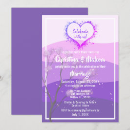 Paarse bergen Majesty Simple Wedding Invite Kaart