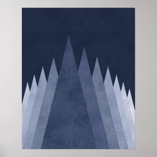 Paarse bergen Moderne minimale geometrische kunst Poster (Voorkant)
