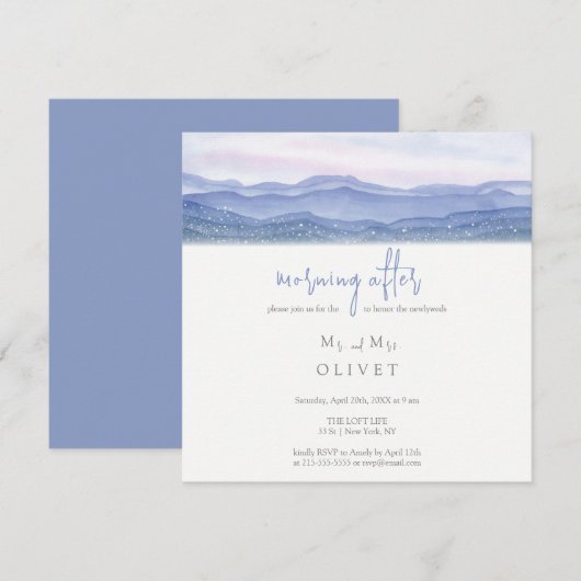 Paarse bergen na morgen kaart (Voorkant / Achterkant)