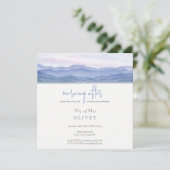 Paarse bergen na morgen kaart (Staand voorkant)