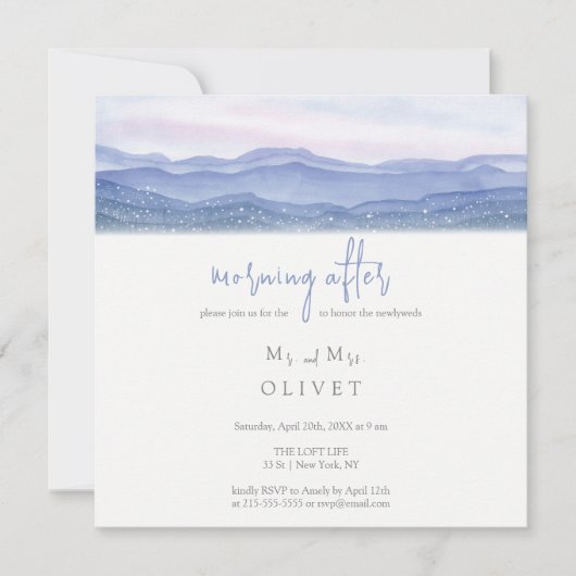 Paarse bergen na morgen kaart (Voorkant)