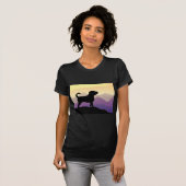 Paarse bergen Puggle Dog T-shirt (Voorkant volledig)