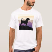 Paarse bergen Puggle Dog T-shirt (Voorkant)