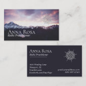 *~* Paarse bergen Roze & Lavender Sky Mandala Visitekaartje (Voorkant / Achterkant)