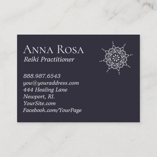 *~* Paarse bergen Roze & Lavender Sky Mandala Visitekaartje (Achterkant)