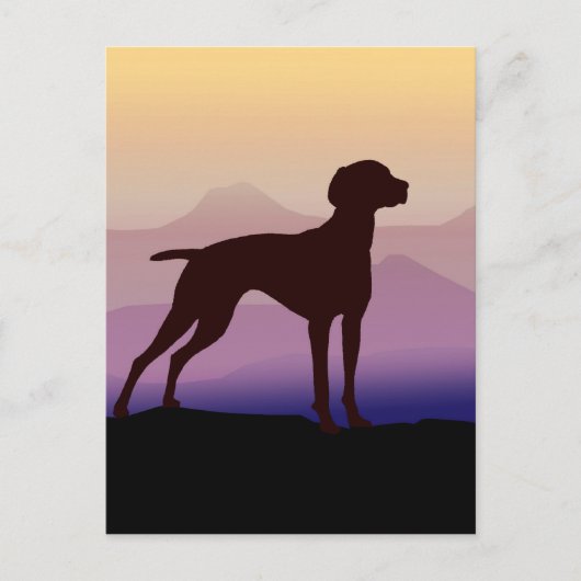Paarse bergen Vizsla Briefkaart (Voorkant)