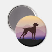 Paarse Bergen Vizsla Magneet (Voorkant / Achterkant)