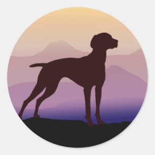Paarse Bergen Vizsla Ronde Sticker