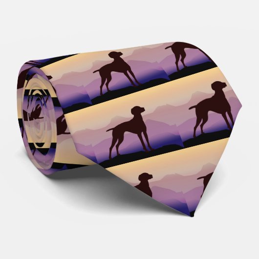 Paarse bergen Vizsla Stropdas (Opgerold)